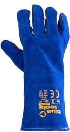 Рукавиці-краги для зварювання 35 см, синя шкіра, Industrial, BLUETOOLS